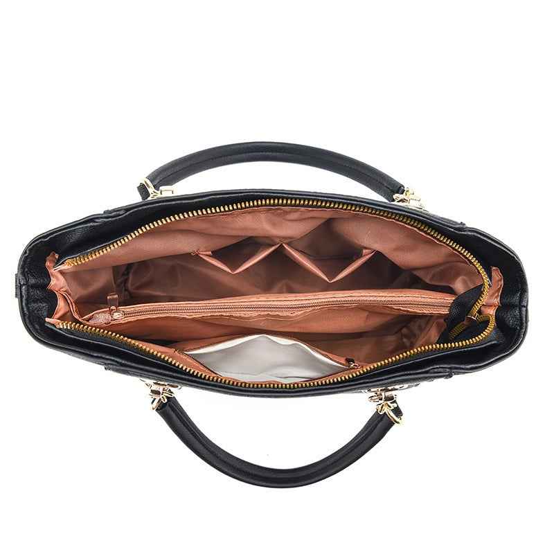 Mother-in-Child Tote Bag - Large Capacity PU Leather Tote for Moms