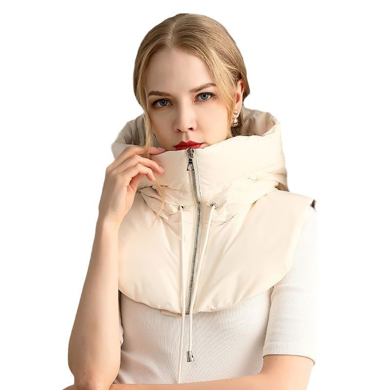 Down cold hat with warm matching coat fake collar hat thickened windproof outdoor cycling men's and women's same style toe cap eprolo