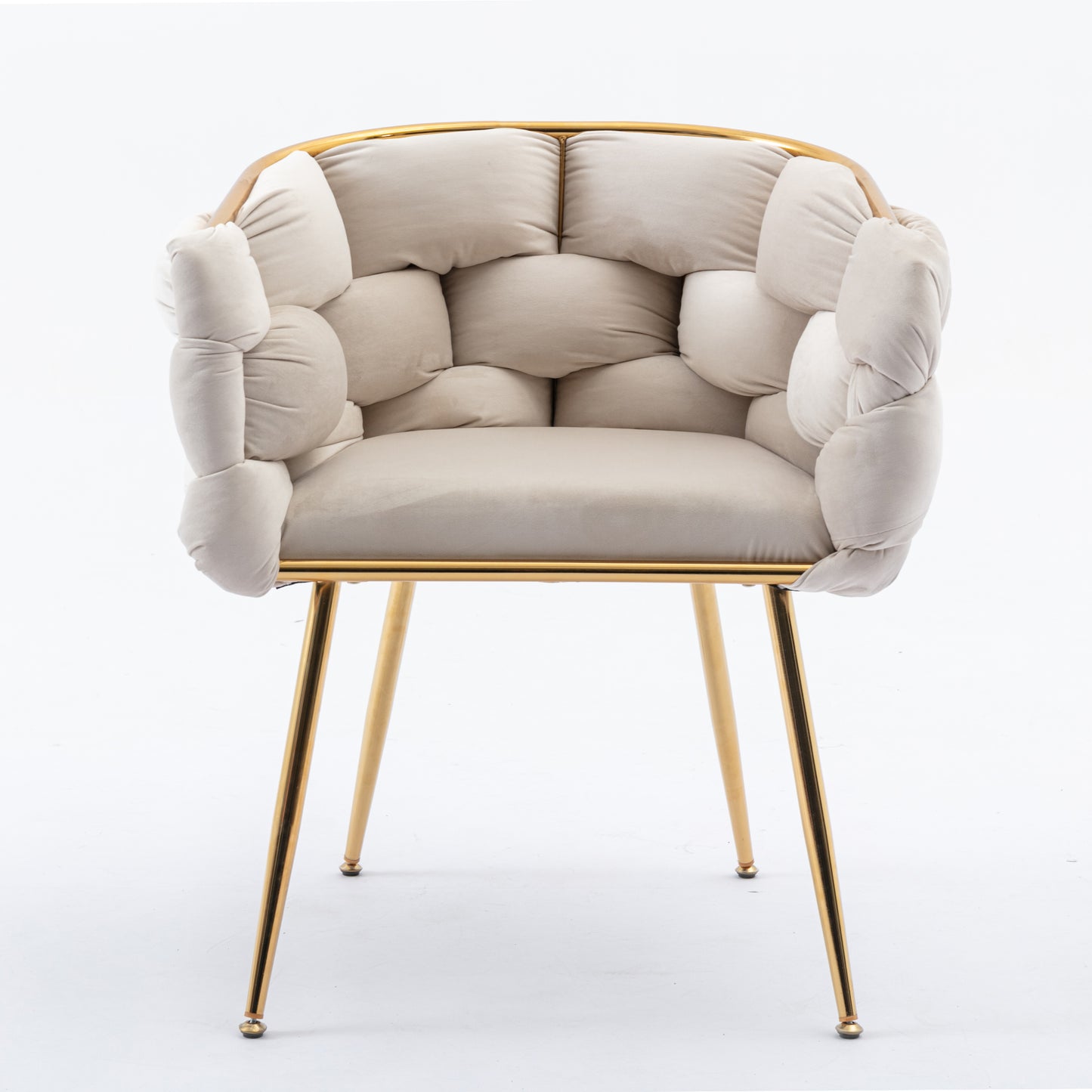 Luxury modern simple leisure velvet single sofa chair bedroom manicure table back chair beige Shello Creative Boutique