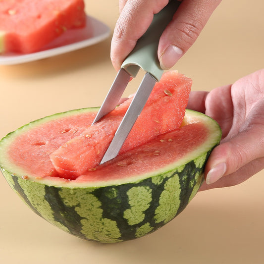 3-in-1 Watermelon Cutter Stainless Steel Fruit Carving Knife Multi-functional Melon Fork Slicer Tool for Camping Kitchen Gadgets eprolo