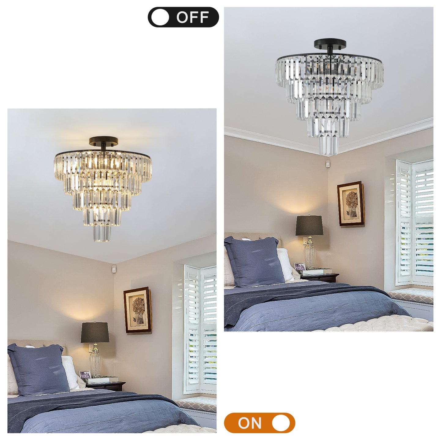 Black large crystal chandelier, modern style chandelier, dining room, living room, bedroom eprolo