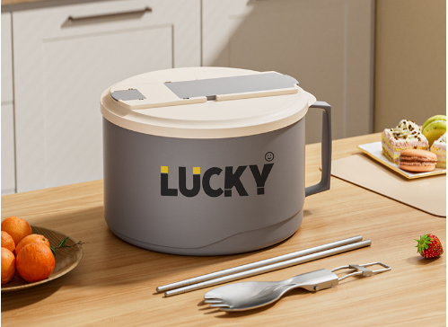 Large capacity 316 stainless steel anti-scalding drainable instant noodle bowl with cutlery lunch box eprolo