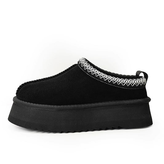 Supermodel celebrities wear the same low cut ethnic wind and snow boots for women, with one foot on plush shoes and thick soled cotton slippers for autumn and winter eprolo