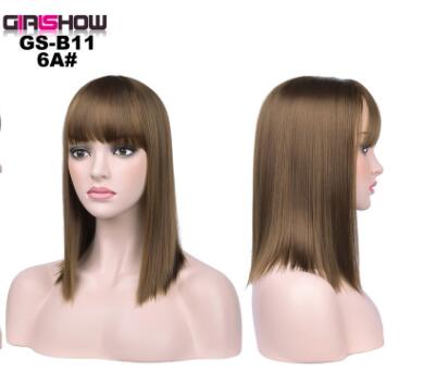 women Bob Wig With Bangs Short Straight Wigs party Synthetic Hair Heat Resistant Fiber fake hair Halloween Perucas eprolo