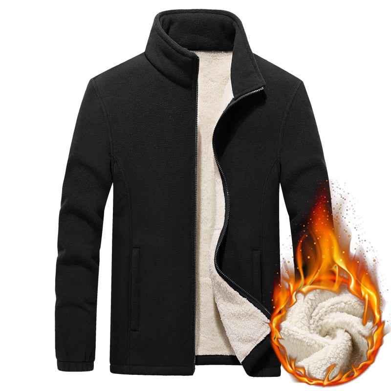 Plus-Size Winter Men’s Thick Fleece Hooded Jacket – Comfort and Warmth Redefined
