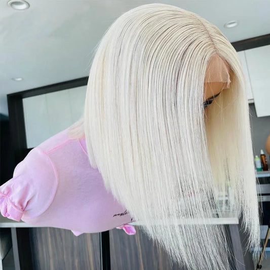 Women's Chemical Fiber Front Lace Wig Straight Hair Short Hair Headset Natural Hairline Wig - Shello's Creative Boutique