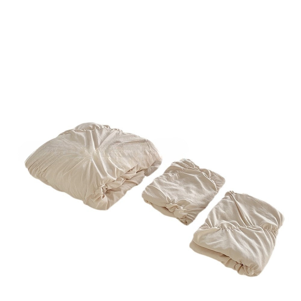 Bedding, Amazon duvet cover, pillowcase, solid color, 3D 3D 3D distressed button flower 3-piece set, no bed sheets eprolo