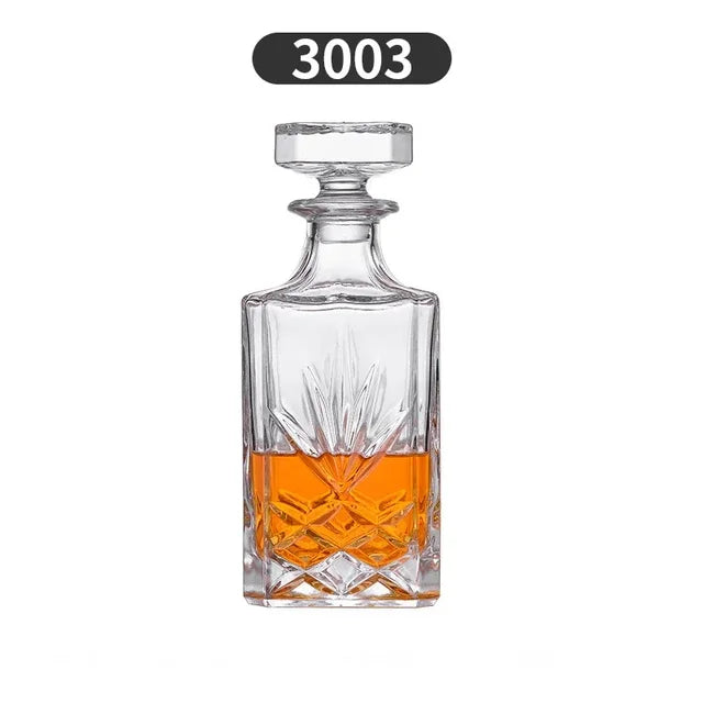 Crystal Glass Whiskey Decanter, Lead-Free, Luxury Barware, Wine Bottle, Home Party, 750ml eprolo