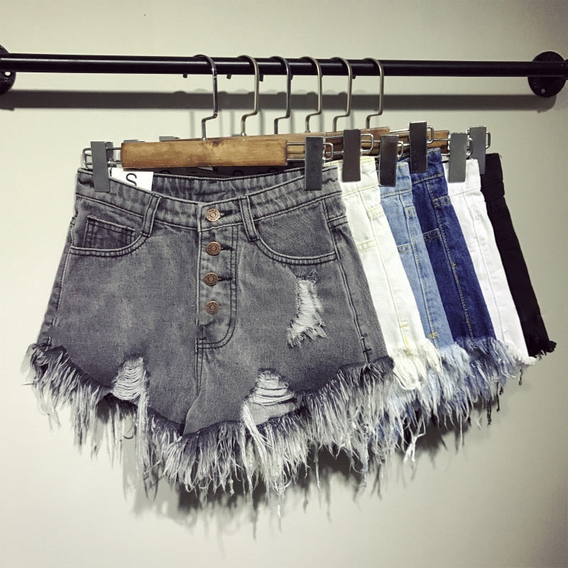 female fashion casual summer cool women denim booty Shorts high waists fur-lined leg-openings Plus size sexy short Jeans eprolo