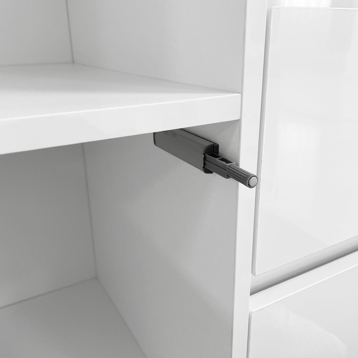 Living Room Sideboard Storage Cabinet White High Gloss with LED Light eprolo