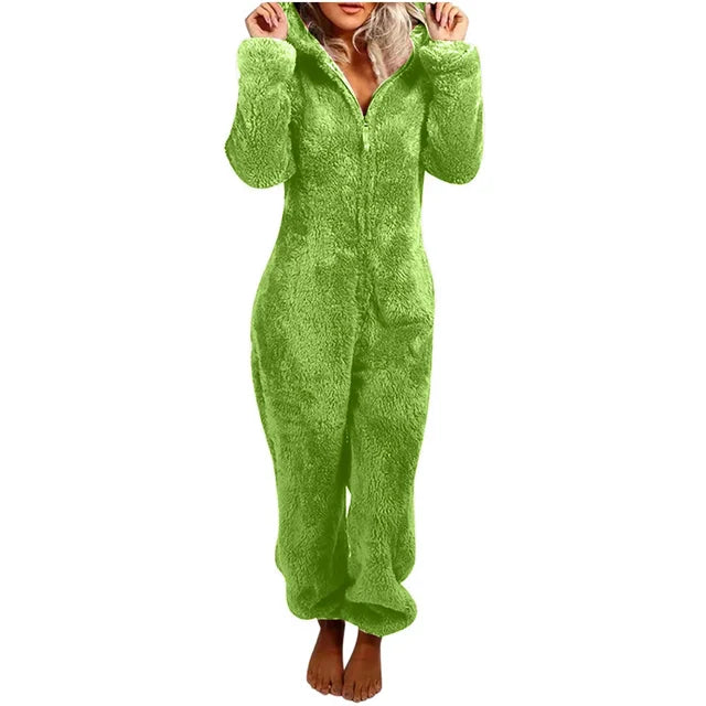 2022 Fashion Onesies Fleece Sleepwear Overall Plus Size Hood Sets Pajamas for Women Adult for Winter Warm Pyjamas Women S-5XL eprolo