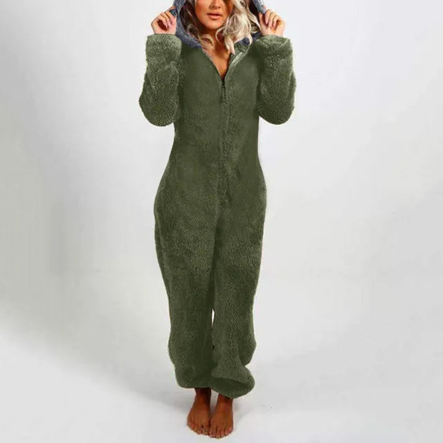 2023 Zipper Onesies Fluffy Fleece Pajamas for Women Hooded Adult Winter Warm Sleepwear Jumpsuits Loungwear Overall Plus Size 5XL eprolo
