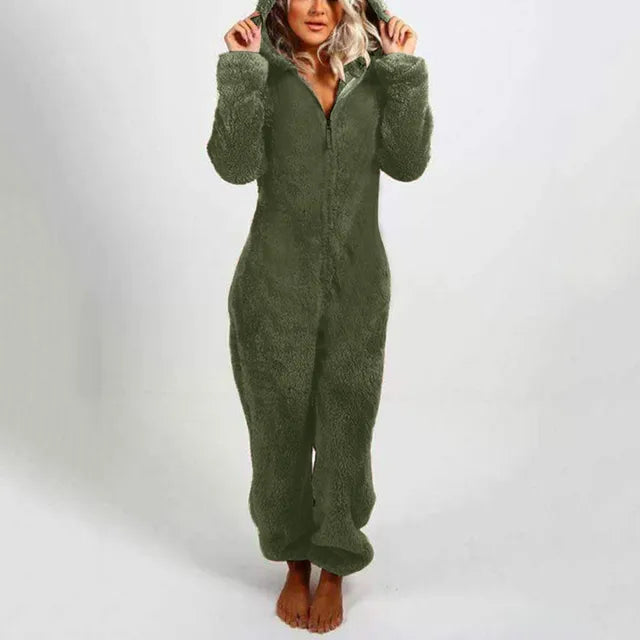 2023 Zipper Onesies Fluffy Fleece Pajamas for Women Hooded Adult Winter Warm Sleepwear Jumpsuits Loungwear Overall Plus Size 5XL eprolo