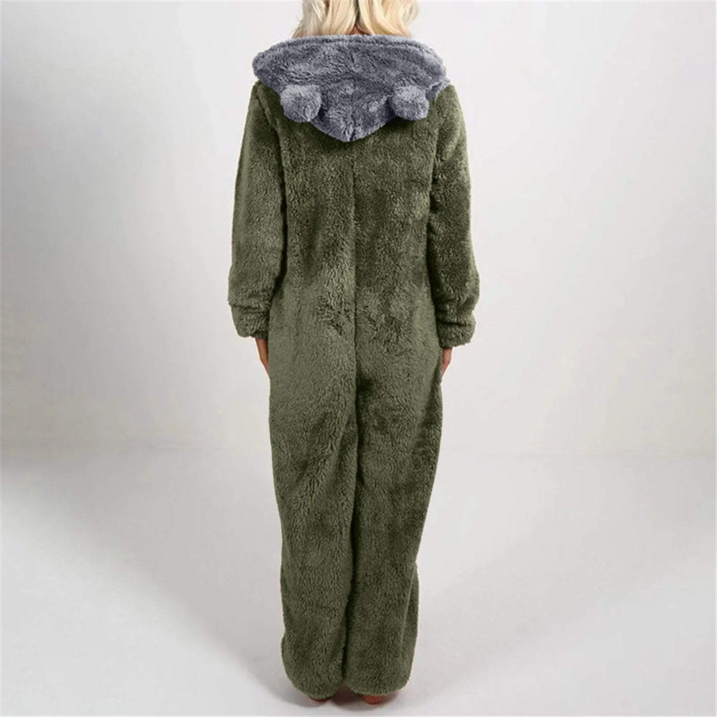 2023 Zipper Onesies Fluffy Fleece Pajamas for Women Hooded Adult Winter Warm Sleepwear Jumpsuits Loungwear Overall Plus Size 5XL eprolo