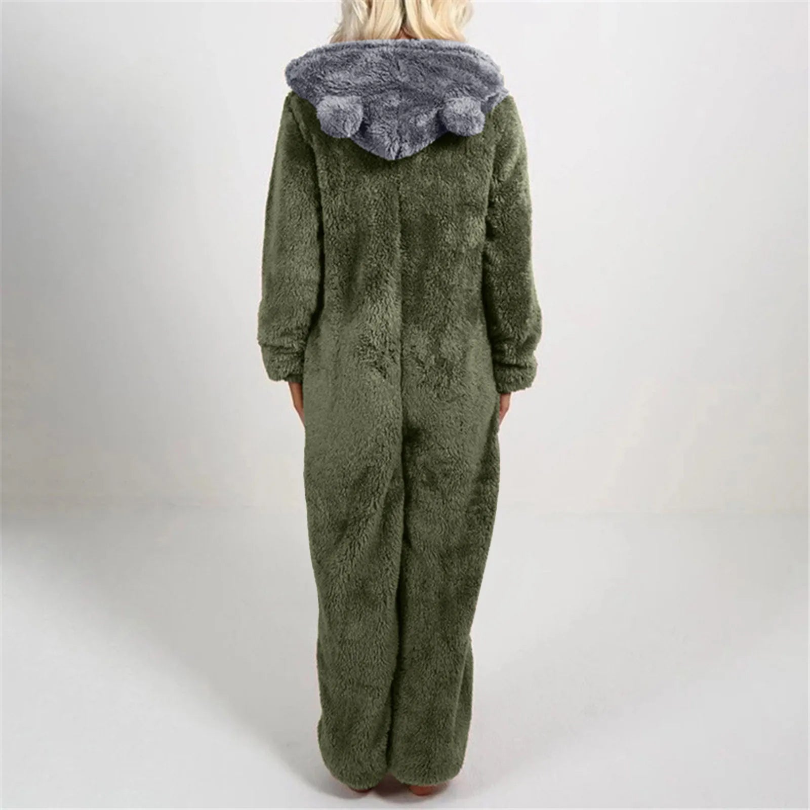 2023 Zipper Onesies Fluffy Fleece Pajamas for Women Hooded Adult Winter Warm Sleepwear Jumpsuits Loungwear Overall Plus Size 5XL eprolo