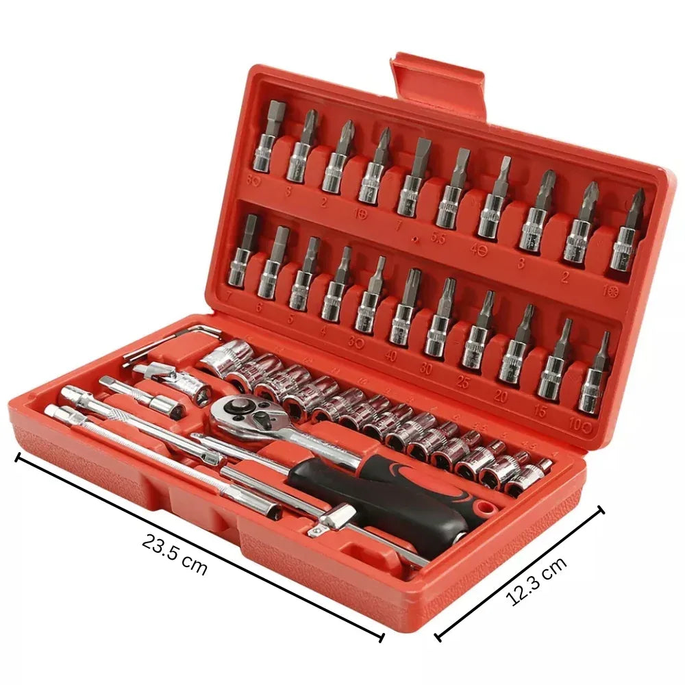 46-Piece Socket Wrench and Screwdriver Bits Ratchet Driver Kit - Shello's Creative Boutique