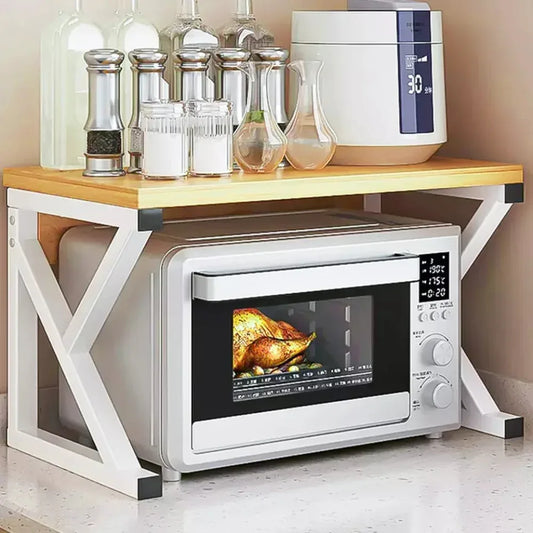 Multi-Tier Black Microwave Oven Rack Stand and Kitchen Storage Shelf - Shello's Creative Boutique