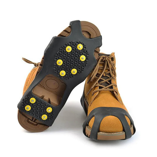 10 Stud Universal Ice Non Slip Snow Shoe Spikes Grips Cleats Crampons Winter Climbing Safety Tool Anti Cover - Shello's Creative Boutique