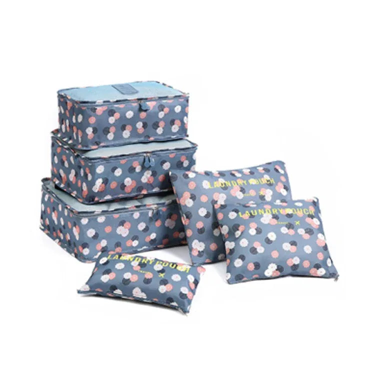 Printed travel storage bag set of 6 pieces, travel clothing sorting bag, waterproof clothing storage bag - Shello's Creative Boutique