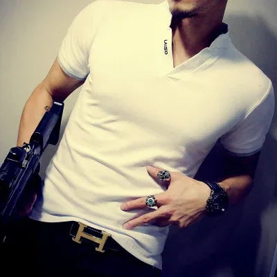 Men's Casual Patchwork Short Sleeve T-Shirt - Shello's Creative Boutique