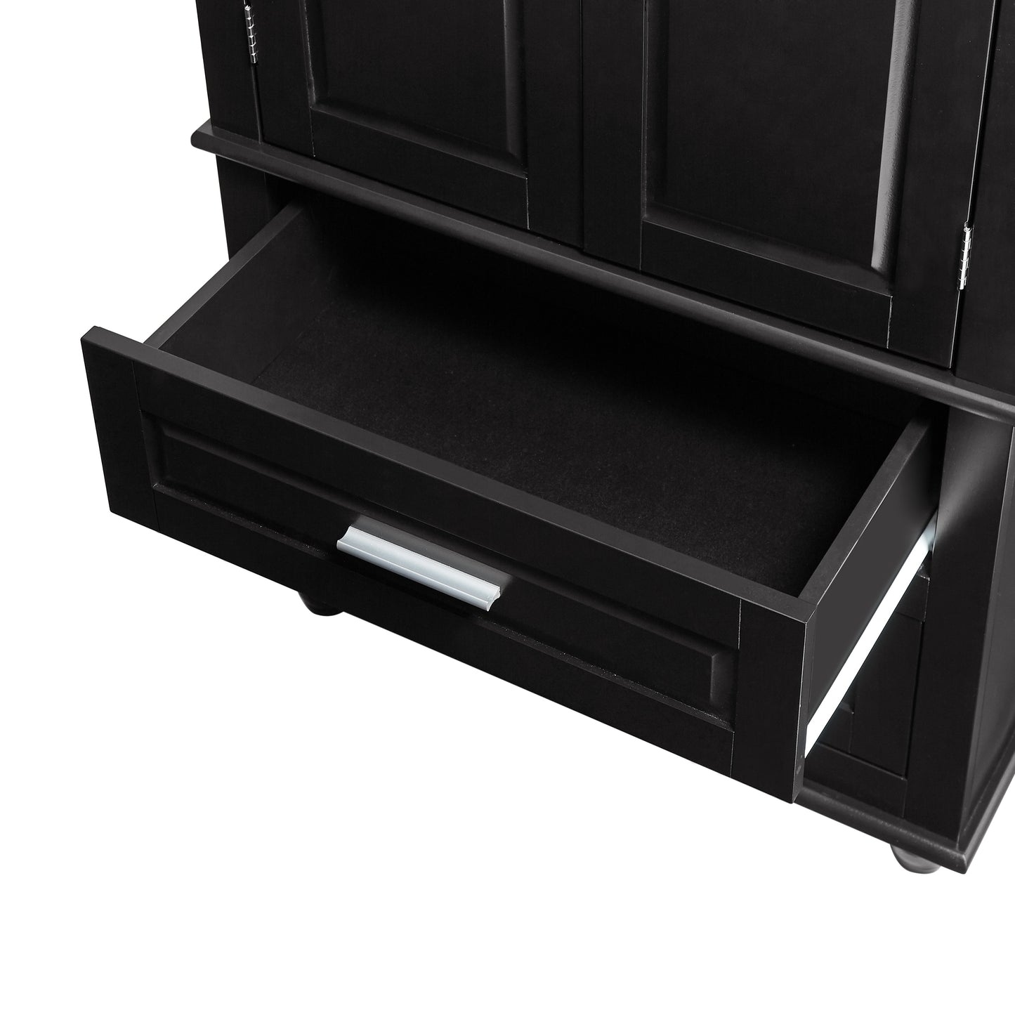 Tall Storage Cabinet with Two Drawers for Bathroom/Office, Black eprolo
