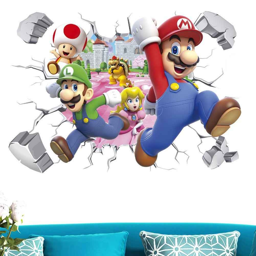 Mario Wall Stickers PVC Self-Adhesive Anime Game Decor for Children's Rooms and Kindergartens