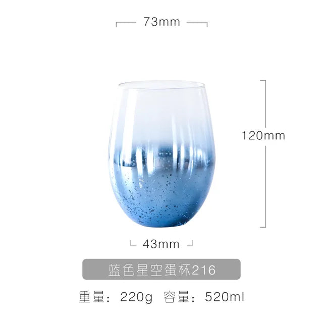 Blue Starry Sky Crystal Glass Goblet Red Wine Glass Mug Home High Value Party Grape Champagne Glass Cocktail Set Furniture Items eprolo