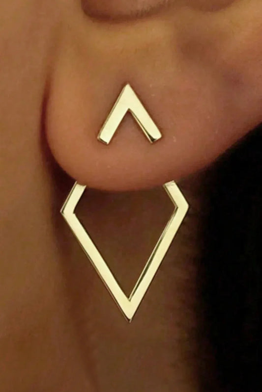 Gold Geometric Stud Earrings - Minimalist Modern Jewelry for Women - Shello's Creative Boutique