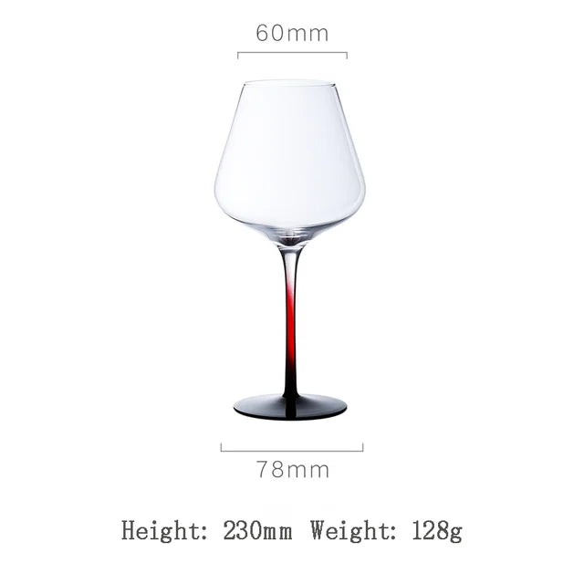 Black and Red Bow Tie Burgundy Wine Glass Pot Belly Home Kitchen Light Luxury Lead-free Crystal Color Glass Wine Original Goblet eprolo