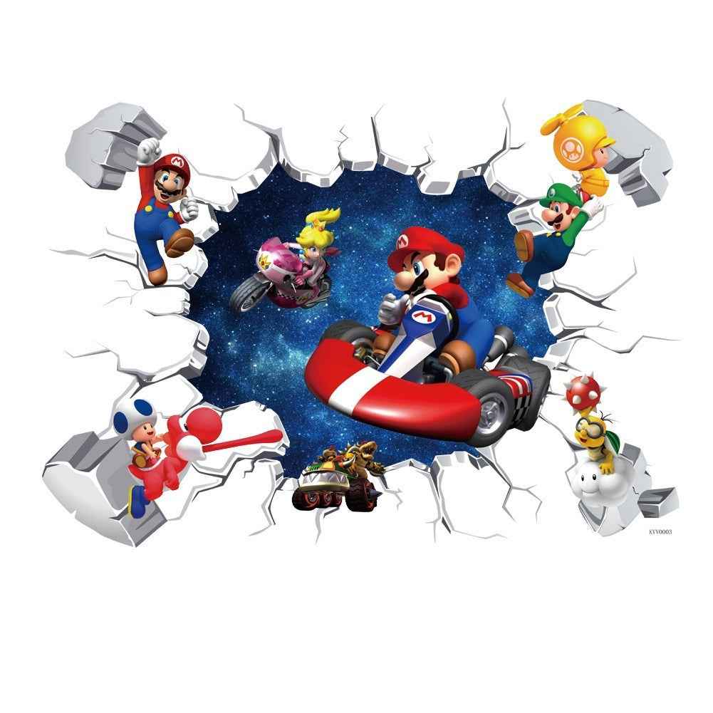 Mario Wall Stickers PVC Self-Adhesive Anime Game Decor for Children's Rooms and Kindergartens