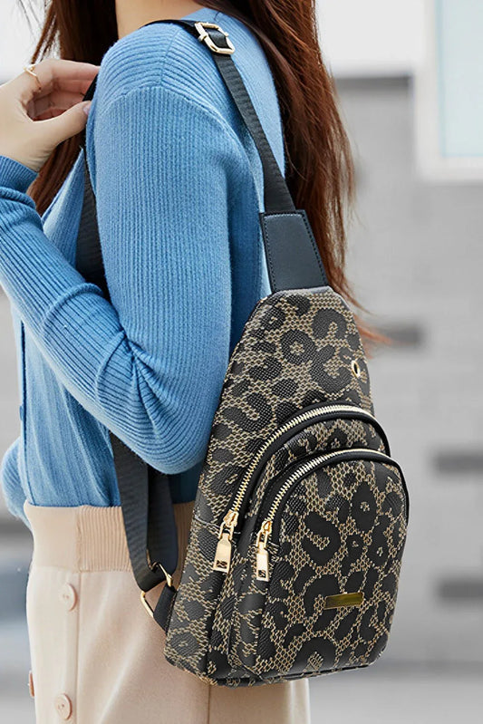 Leopard Print PU Leather Fanny Pack - Stylish Crossbody Sling Bag - Shello's Creative Boutique