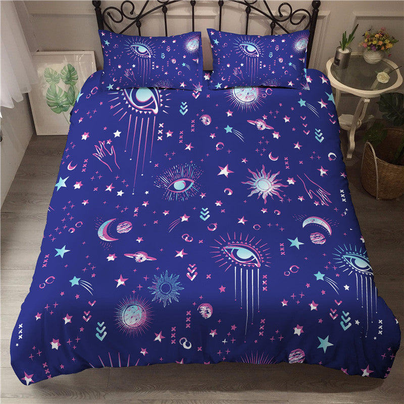 3D digital printing whimsical pattern eyes custom quilted bedding eprolo