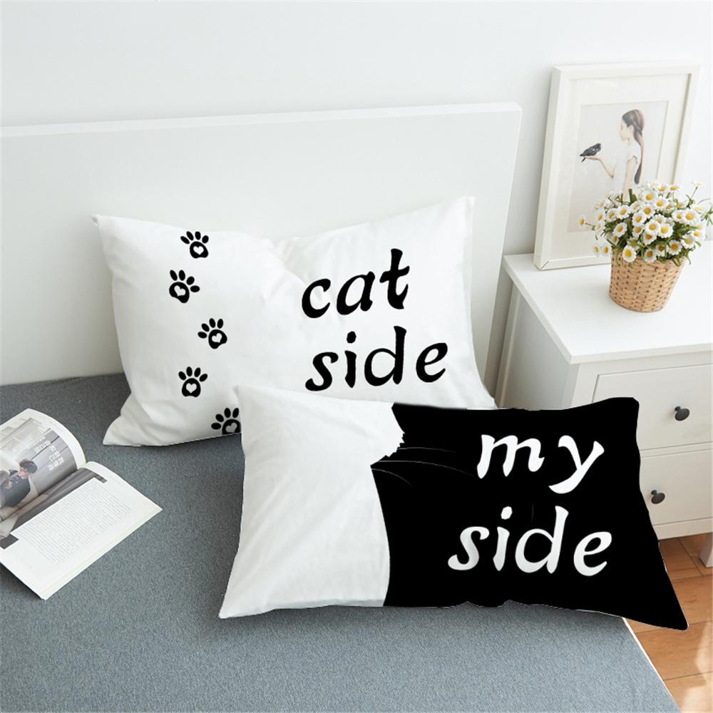 1pair 3D printing Bedding  cat&dog side Pillowcase Decorative eprolo