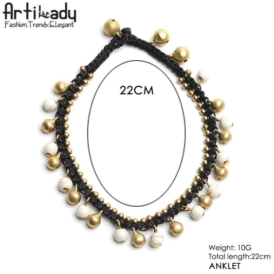 Artilady stone beads anklet women jewelry Shello Creative Boutique