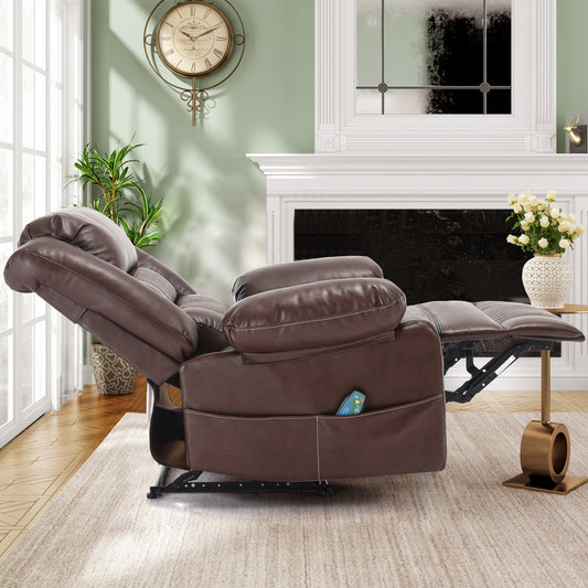 Breathable Leather Massage Recliner Chair Manual Living Room Reclining Sofa eprolo