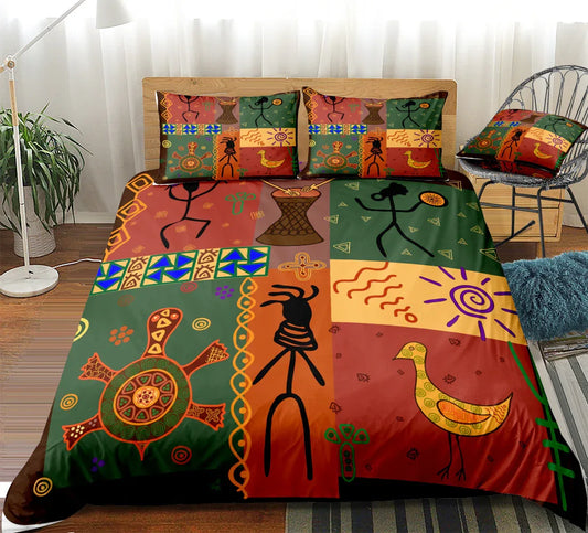 Ethnic Bohemian Plaid Sheet Quilt Cover Pillow Cover Home Textile - Shello's Creative Boutique