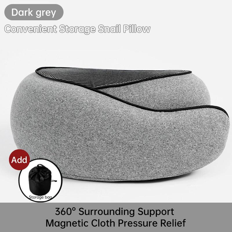 Travel Neck Pillow Memory Foam U-shaped Pillow Snail Style Travel Neck Support Portable Adjustable - Shello's Creative Boutique