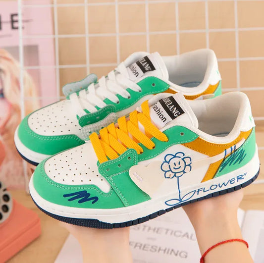 Sunflower Board Shoes – Trendy Skate Sneakers for Style & Performance - Shello's Creative Boutique