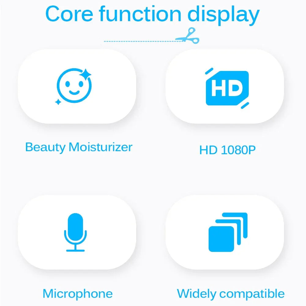 Professional HD 1080P USB Webcam with Microphone - Perfect for Work & Streaming - Shello's Creative Boutique