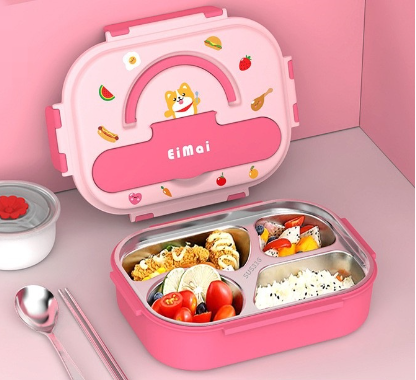 Cartoon cute food grade household 316 stainless steel compartment lunch box lunch box eprolo