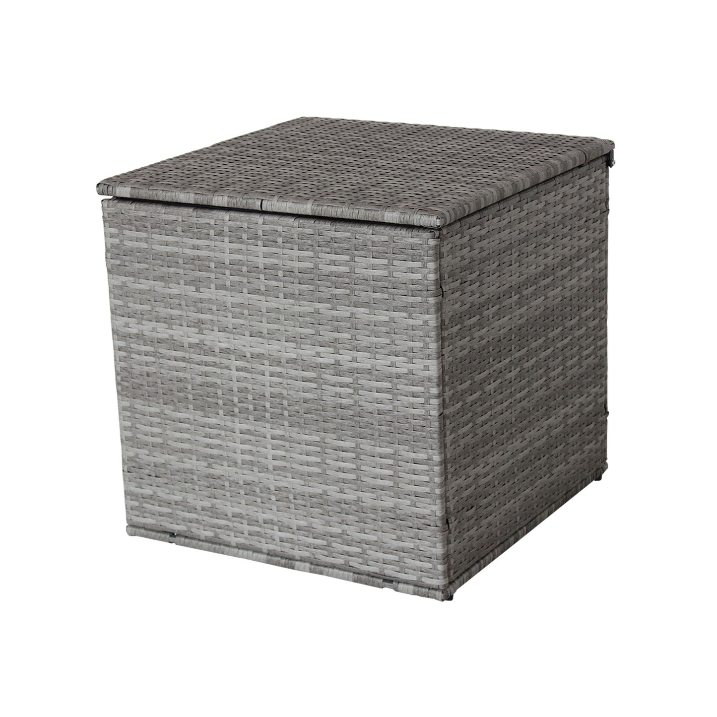 4 Piece Patio Sectional Wicker Rattan Outdoor Furniture Sofa Set with Storage Box Grey eprolo