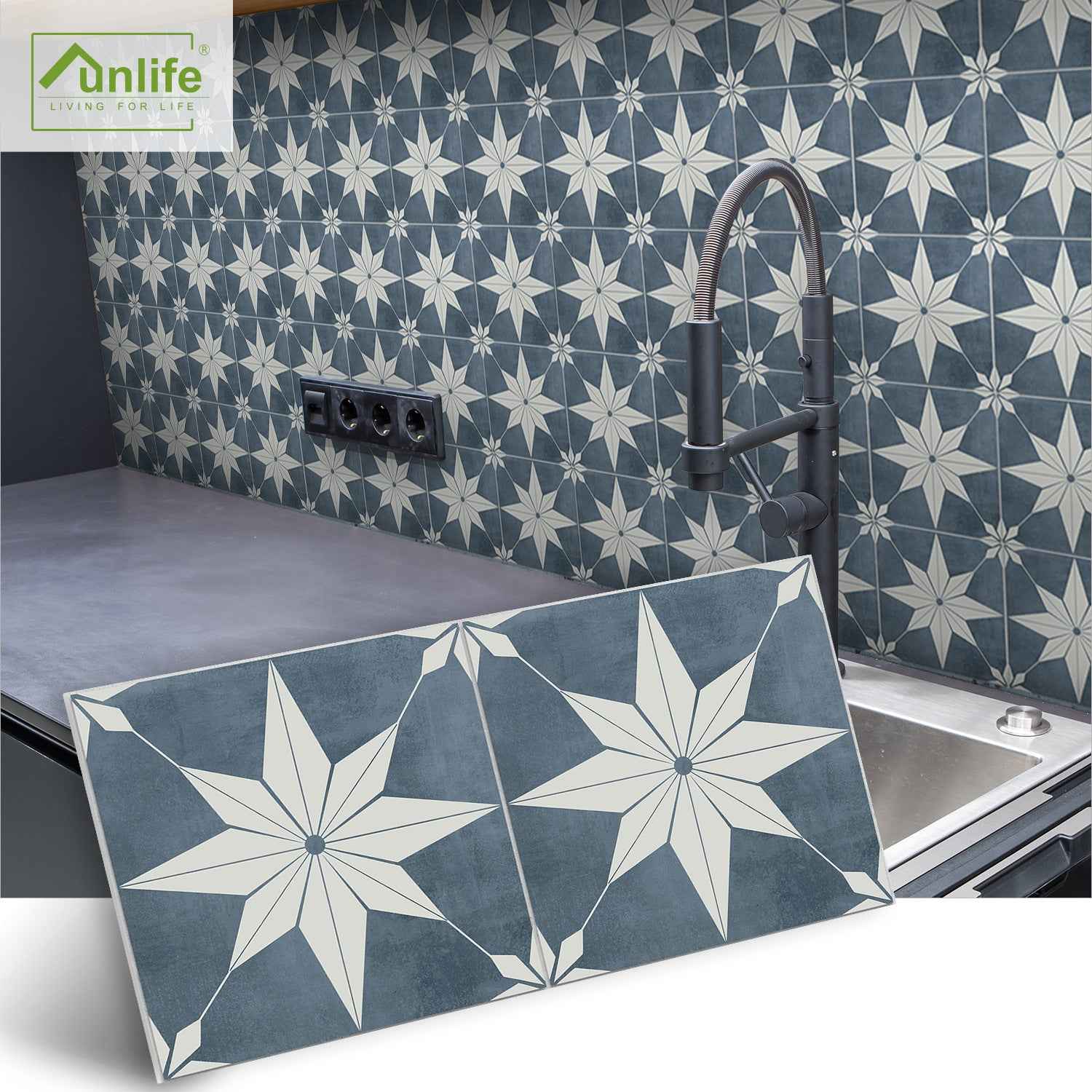 Funlife City Light Waterproof Brick Wall Stickers - Thickened PVC Self-Adhesive Decorative Stickers for Kitchen and Bathroom