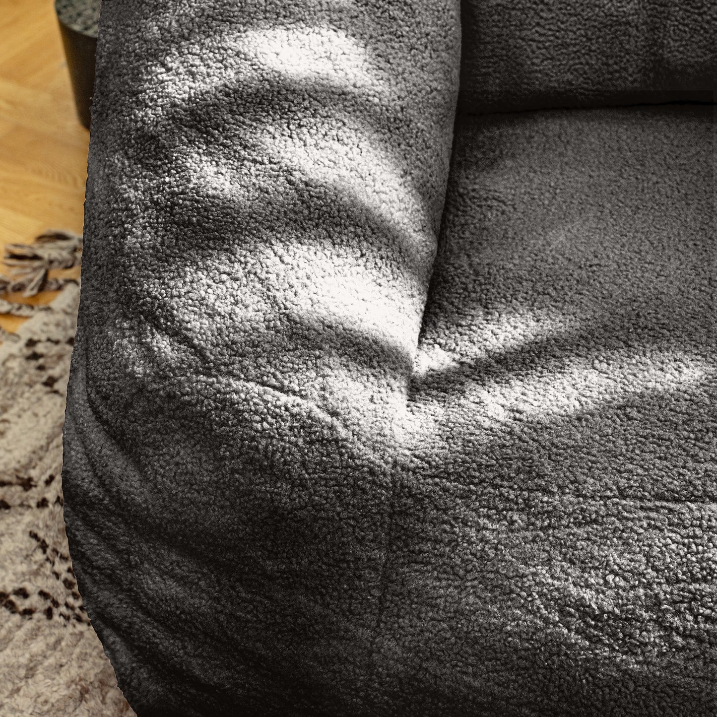 Beanbag chair with filler, beanbag sofa with tufted soft filler with memory foam, black eprolo