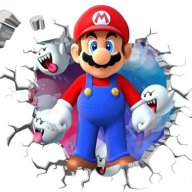 Mario Wall Stickers PVC Self-Adhesive Anime Game Decor for Children's Rooms and Kindergartens
