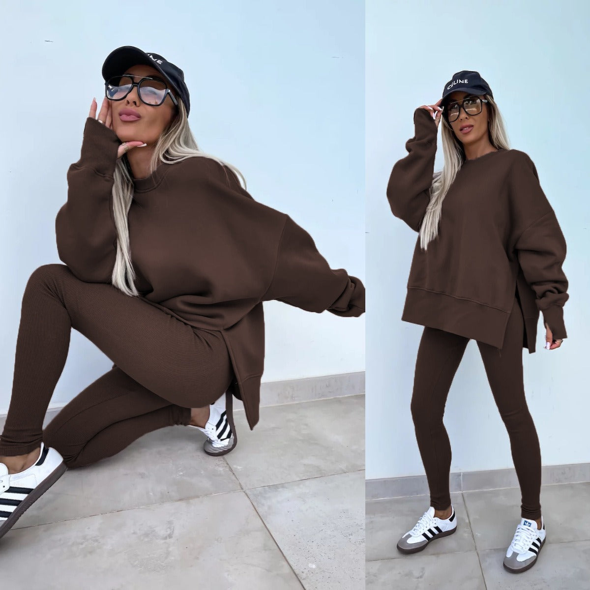 Women's Wear European and American Casual Tight Pants Loose Hoodie Set Two Piece Set eprolo