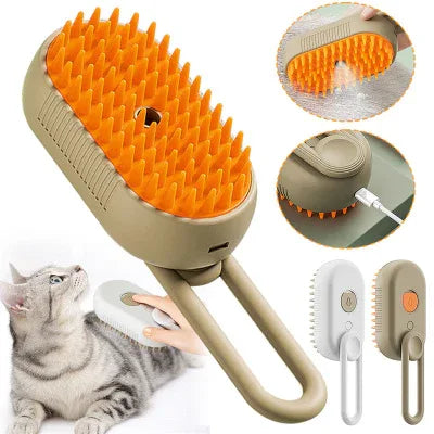 Cat Steam Brush Steamy Dog Brush 3 In 1 Electric Spray Cat Hair Brushes For Massage Pet Grooming - Shello's Creative Boutique