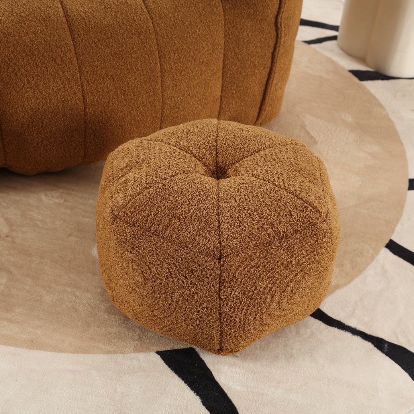 Soft Bean Bag Chair with High Resilient Foam(Chips)for living room and bedroom Comfortable Square Lazy Sofa with Footstool eprolo