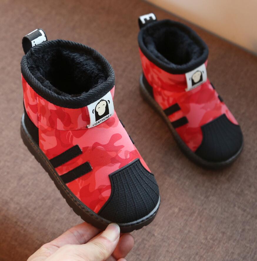 Kids Shoes Winter Boys Brand Snow Boots Children Fashion Plush Warm Ankle Martin Boots Baby Girls Black Red Sport Shoes eprolo