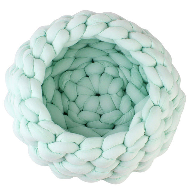 Braided Dog Bed - Soft Warming Pet Nest with Cave Design (4 Sizes)