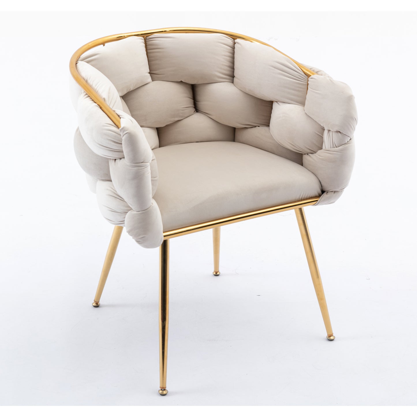 Luxury modern simple leisure velvet single sofa chair bedroom manicure table back chair beige Shello Creative Boutique